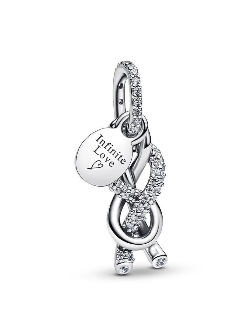 PANDORA Pavé Infinity Knot Dangle Charm - Infinite Love - Image 1