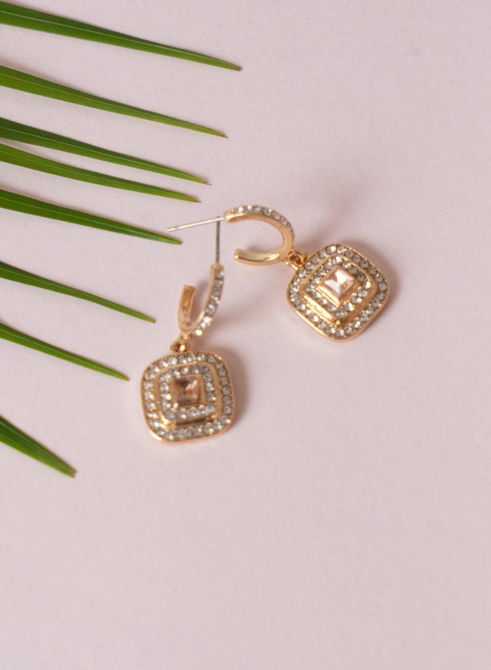 AMICA Gold-Plated Starburst Charm Drop Earrings - Image 1