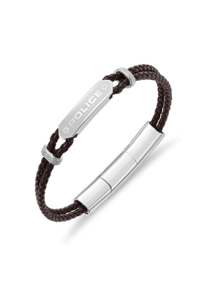 POLICE 180 Twincord Men's Double Row Leather Bracelet - Image 1