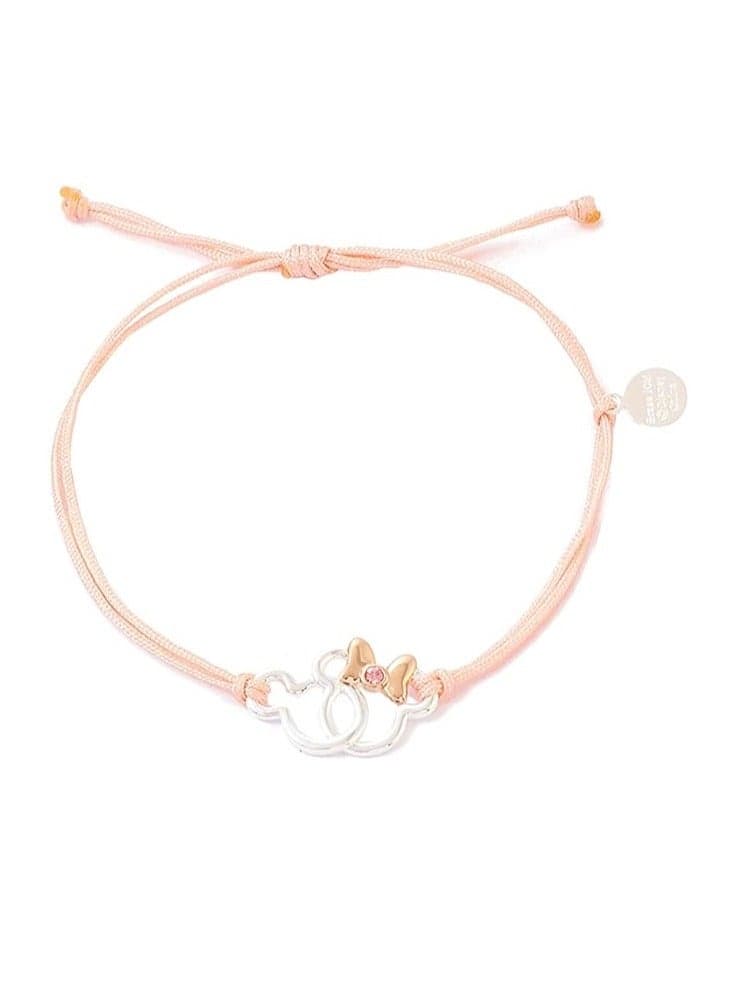 Disney Mickey & Minnie Mouse Pink Cord Bracelet - Image 1