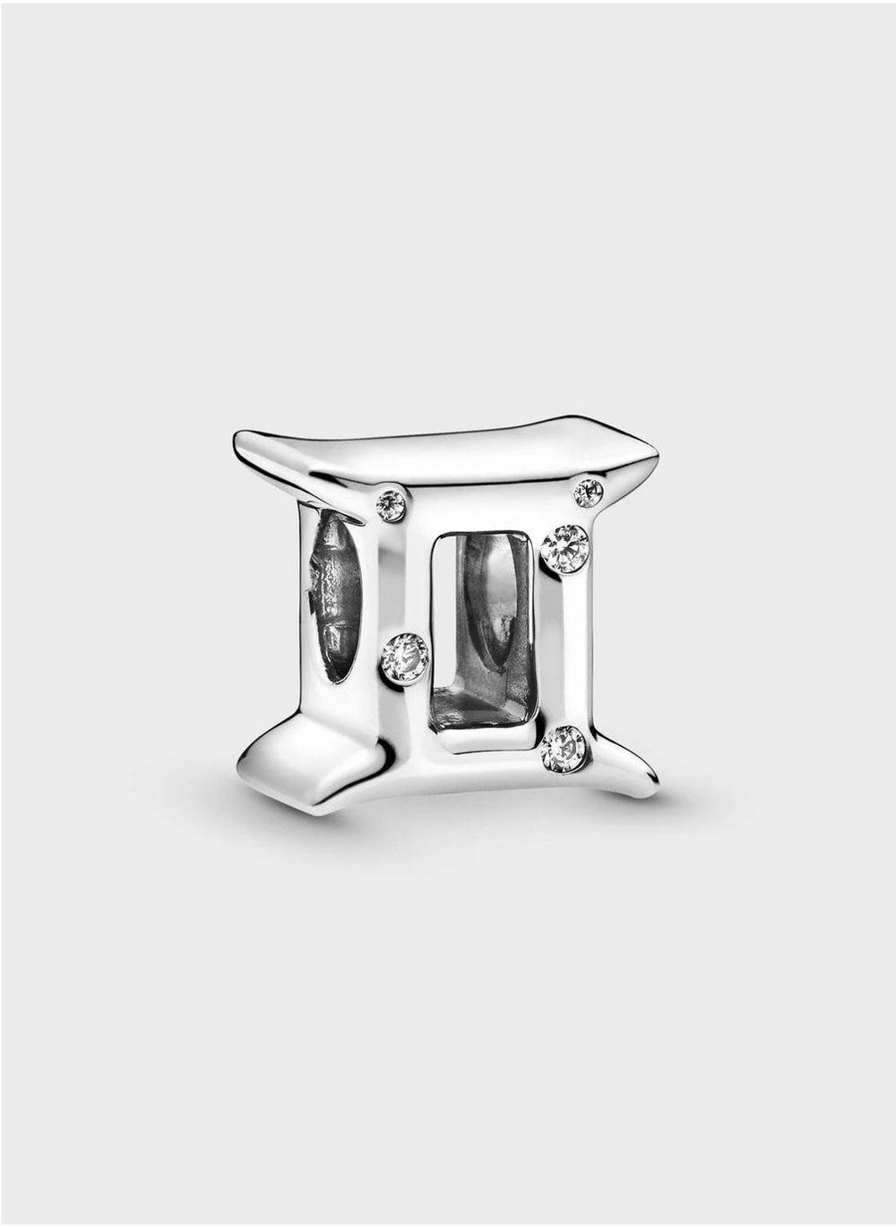 PANDORA Elegant Gemini Zodiac Silver Charm - Image 1