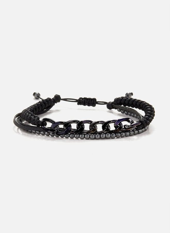 CHRYSOSTOMOS Sophisticated Multi-Line Hematite Men's Bracelet - Image 1