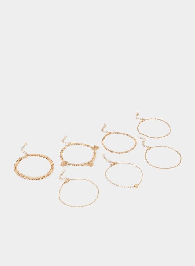 Styli Butterfly Drop Anklet Set for Women - 7 Unique Pieces - Image 1