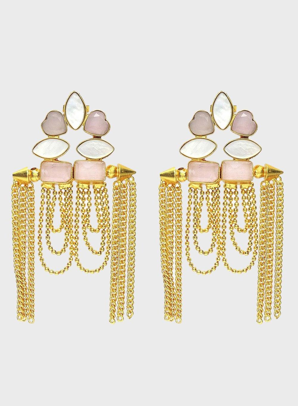 DORI Rosalia Gold-Toned Embellished Earrings for Women - Image 1