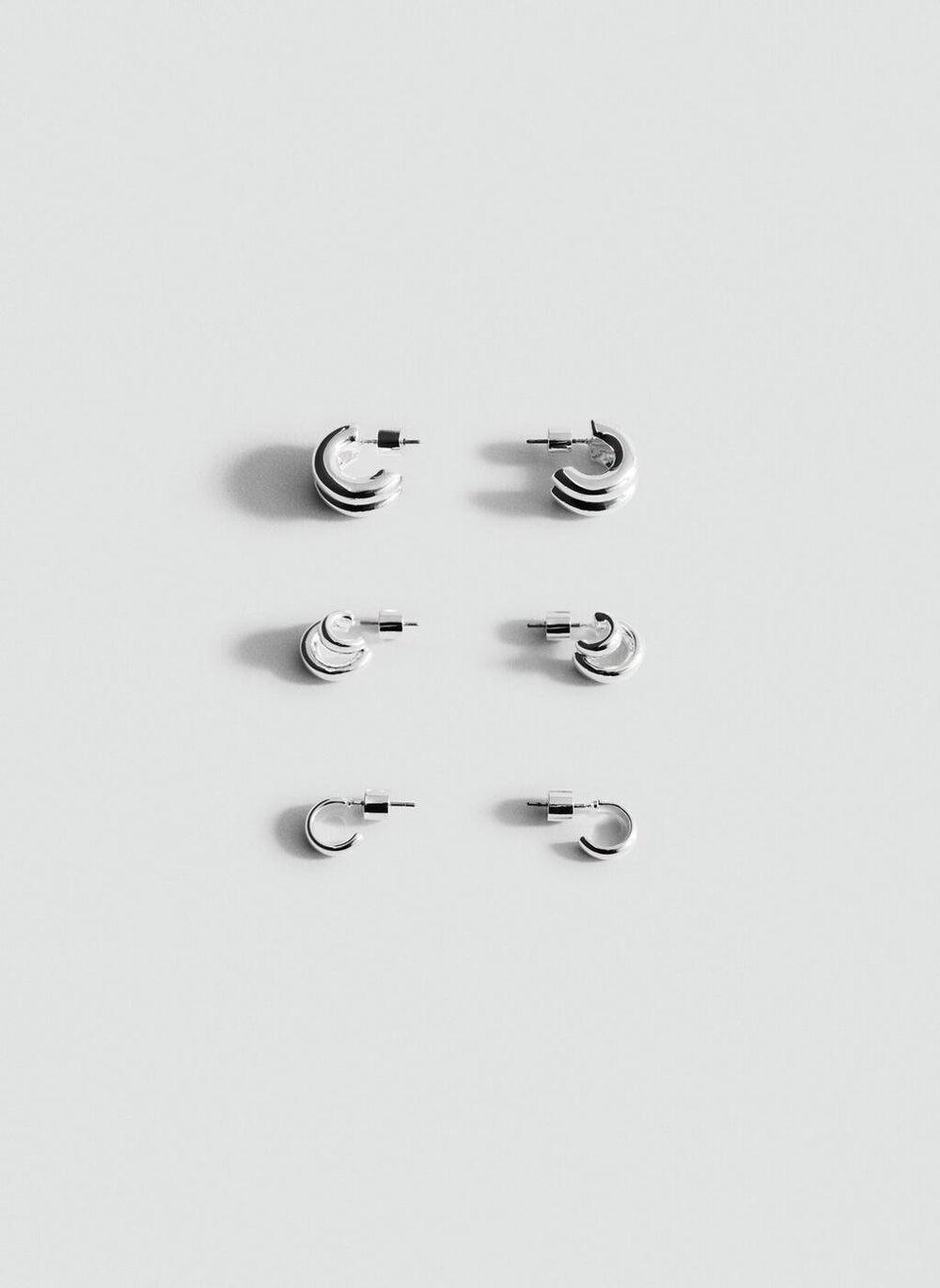 MANGO Chic Trio Hoop Earrings for Women - Image 1