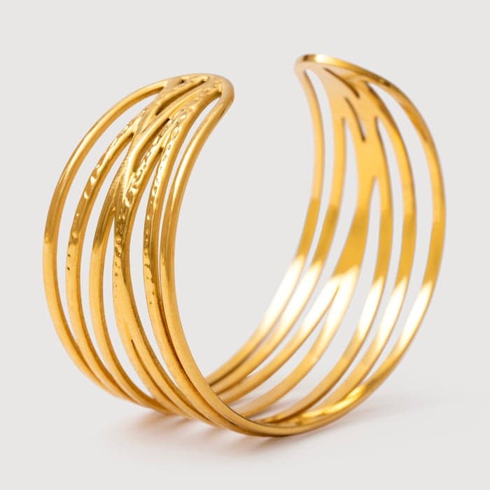 Noya Ollena 18K Gold Plated Elegant Cuff Bracelet - Image 1