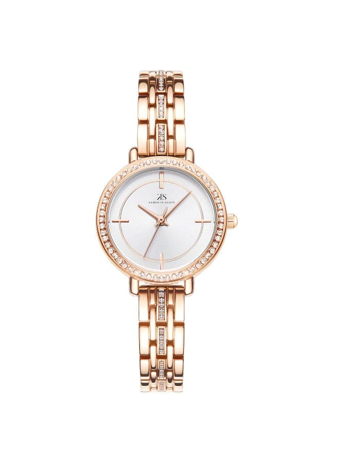 KENNETH SCOTT K23532-RBKW Elegant Rose Gold Analog Watch for Women - Image 1