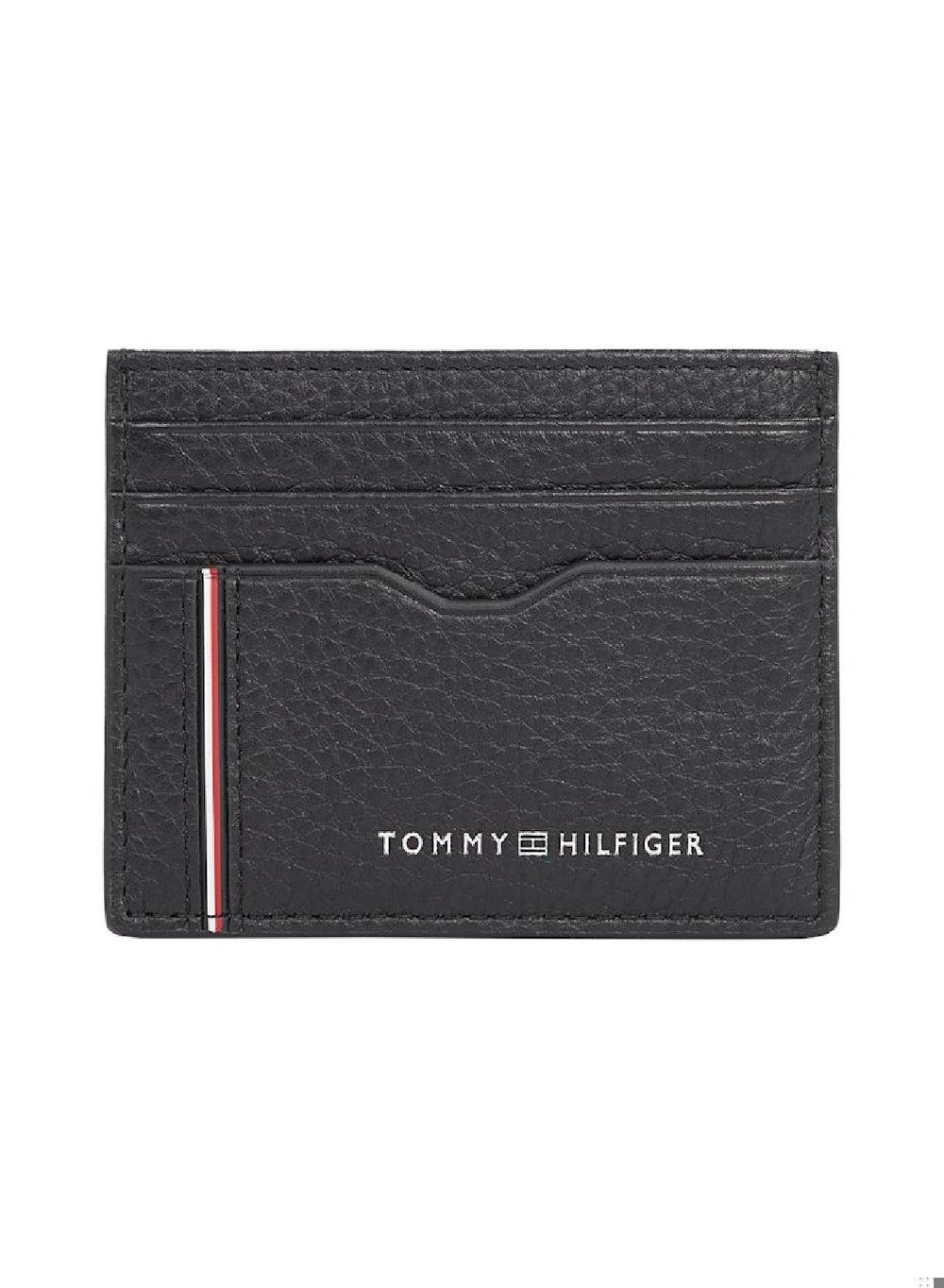 TOMMY HILFIGER Elegant Black Leather Men's TH Cardholder - Image 1