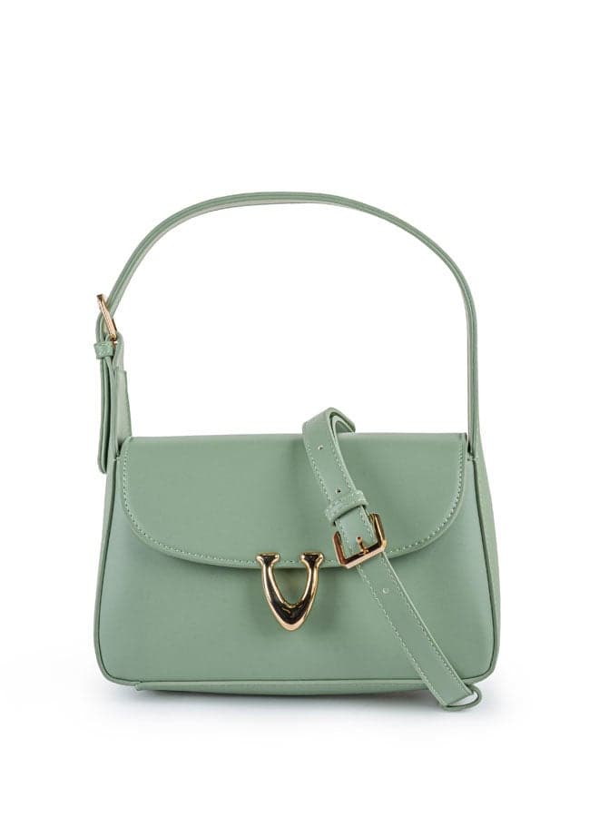 Vincci Green Elegance: Chic Solid Shoulder Bag for Women - Image 1