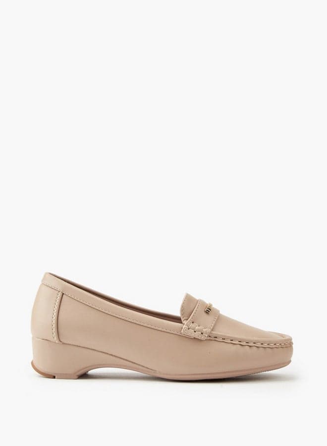 Onexr25Aw00549 Nude Metal Accent Wedge Loafers - Image 1