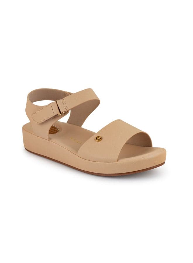 Vi20400822 Elegant Pink Ankle Strap Wedge Sandals - Image 1