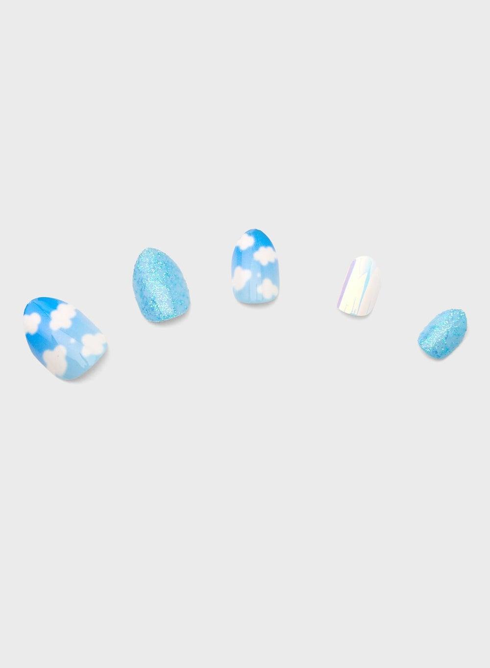Blue Clouds Faux Nails - Perfect Your Art - Image 1