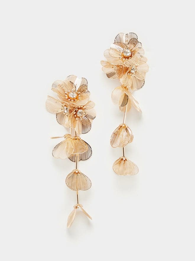Styli Flower Drop Earrings - Dazzle with Every Turn - Image 1