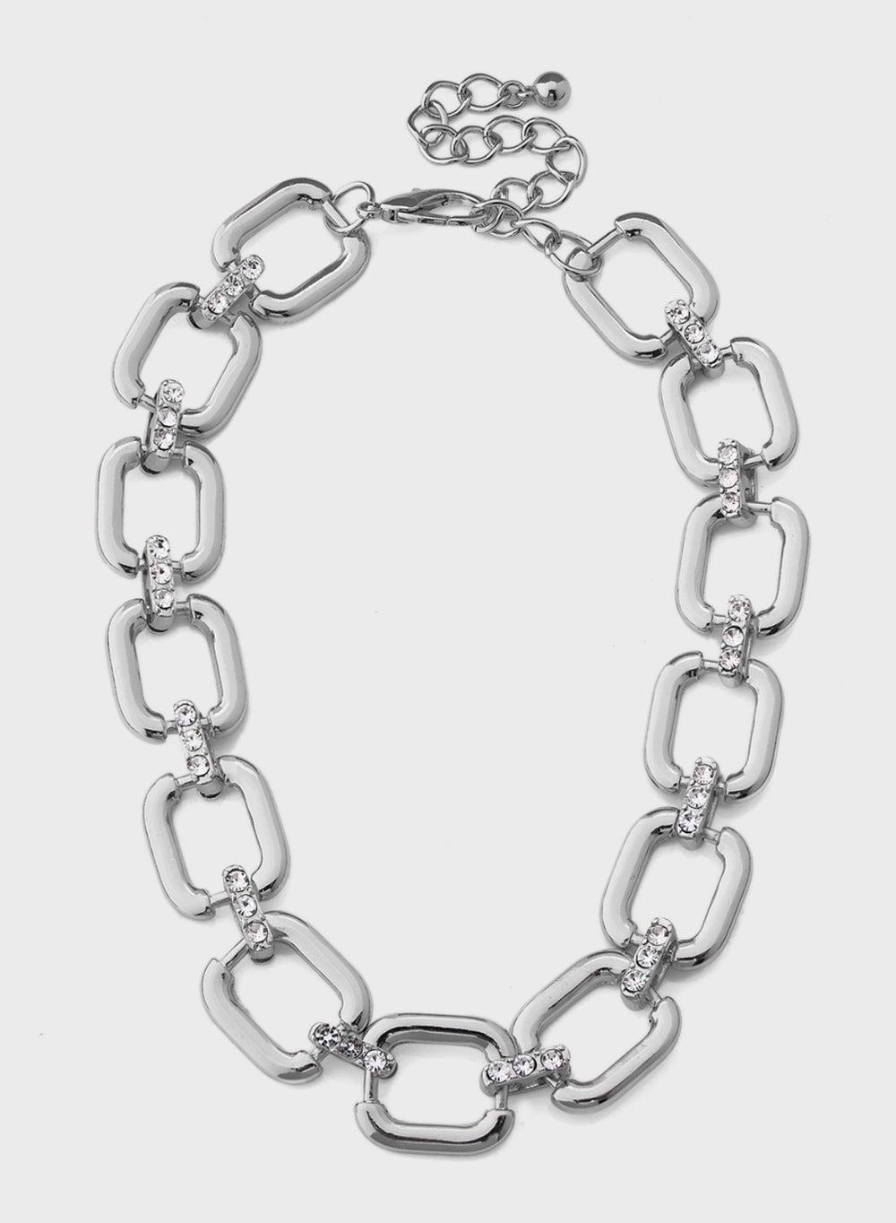 Ella Limited Edition Diamante Chunky Chain Necklace - Image 1