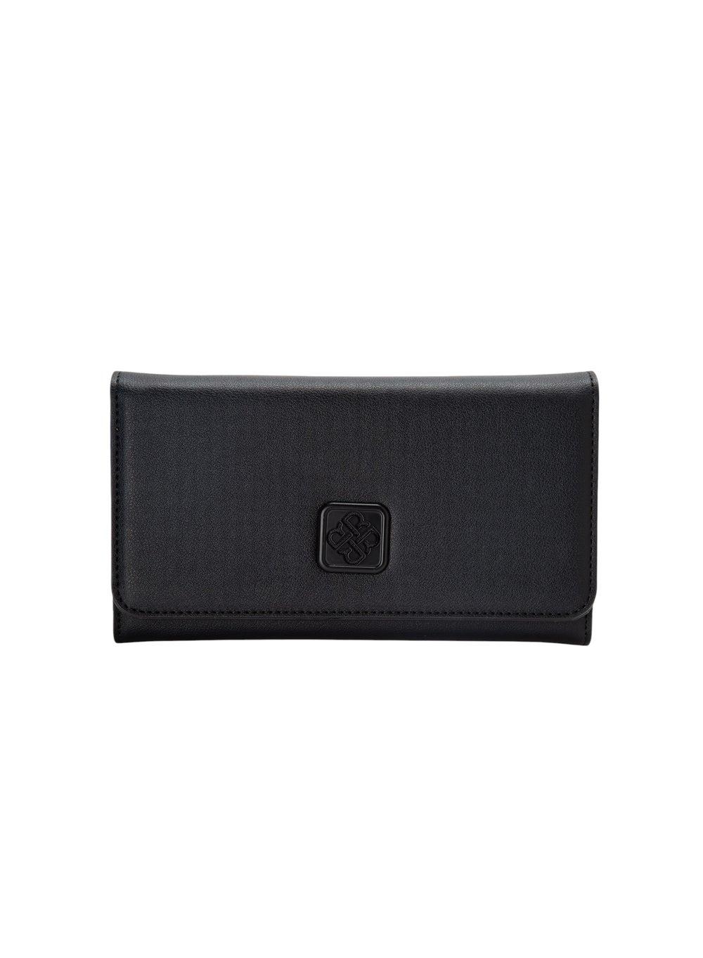 Elegant Tri-Fold Bata Wallet in Classic Black for Women - Image 1