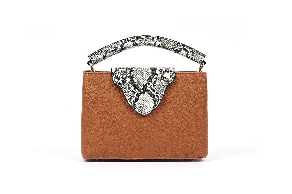 Cuple Rectangular Chic Handbag with Snake-Skin Finish - Image 1