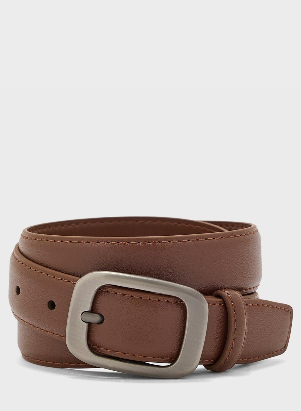 Elegant Ginger Classic Women's Belt with Silver Buckle - Image 1
