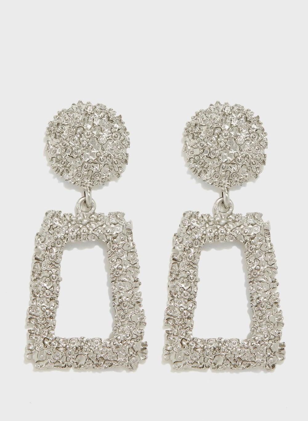Ginger Rectangle Faux Gem Drop Earrings for Women - Image 1