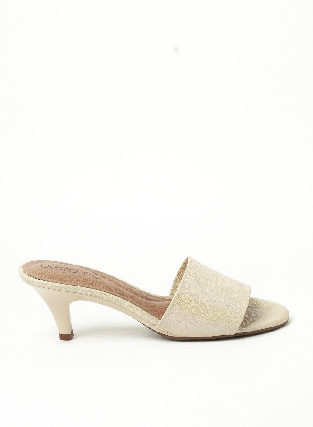 Elegant Cream Sling Back Mules for Women, Low Heel - Image 1