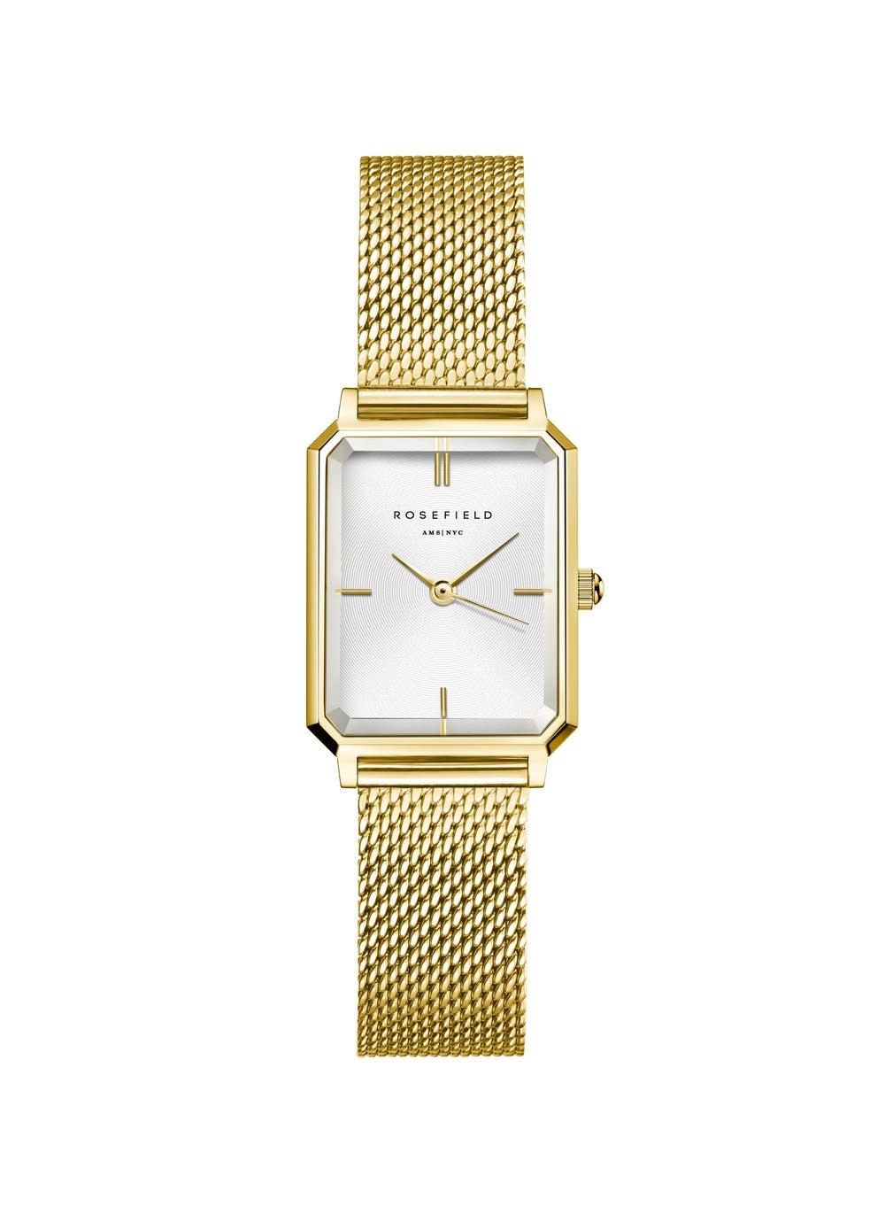 RoseField Elegance Octagon XS White Gold Mesh Watch - OWGMG-O73 - Image 1