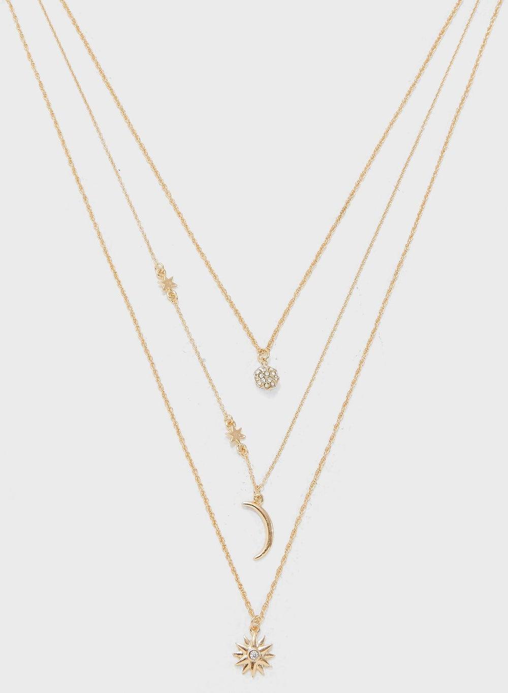 Ginger Moon & Stars Layered Gold-Tone Necklace for Women - Image 1