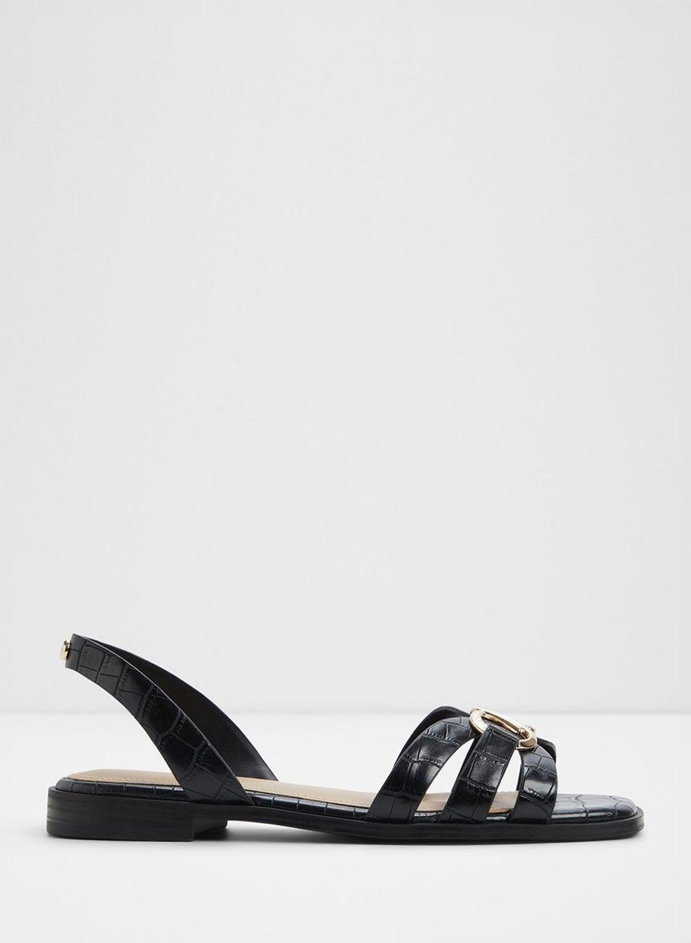Nydirarin001 Elegant Black Flat Sandals for Women - Image 1