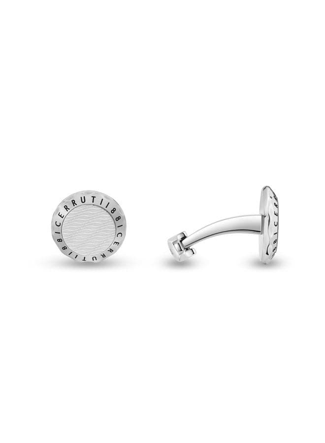 CERRUTI 1881 Pietro Silver Stainless Cufflinks - Elegance for Men - Image 1