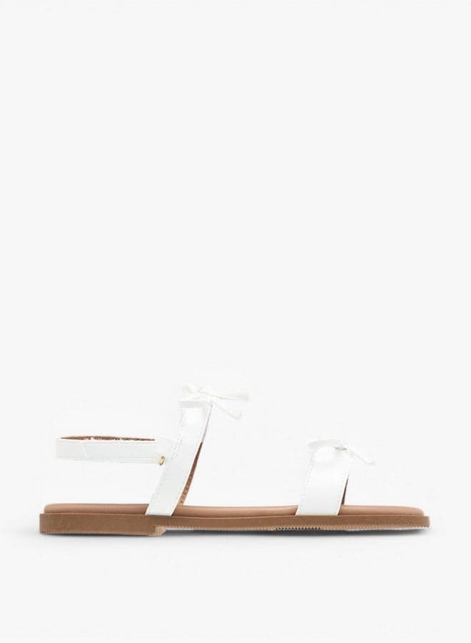 G15525 Ab61 Elegant White Bow Sandals for Girls - Image 1