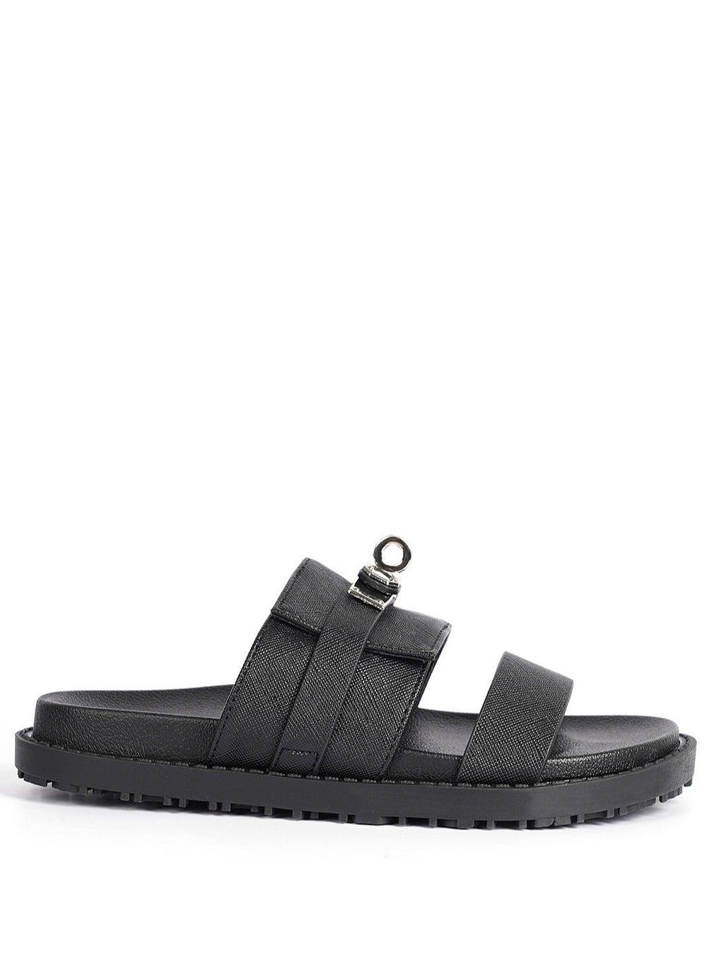 Elegant Black Slides for Sophisticated Everyday Wear - Image 1