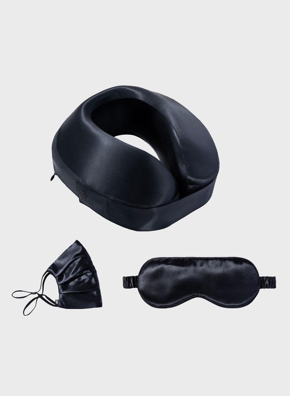 Frequent Flyer Luxe Silk Travel Set - Black | Save 30% - Image 1