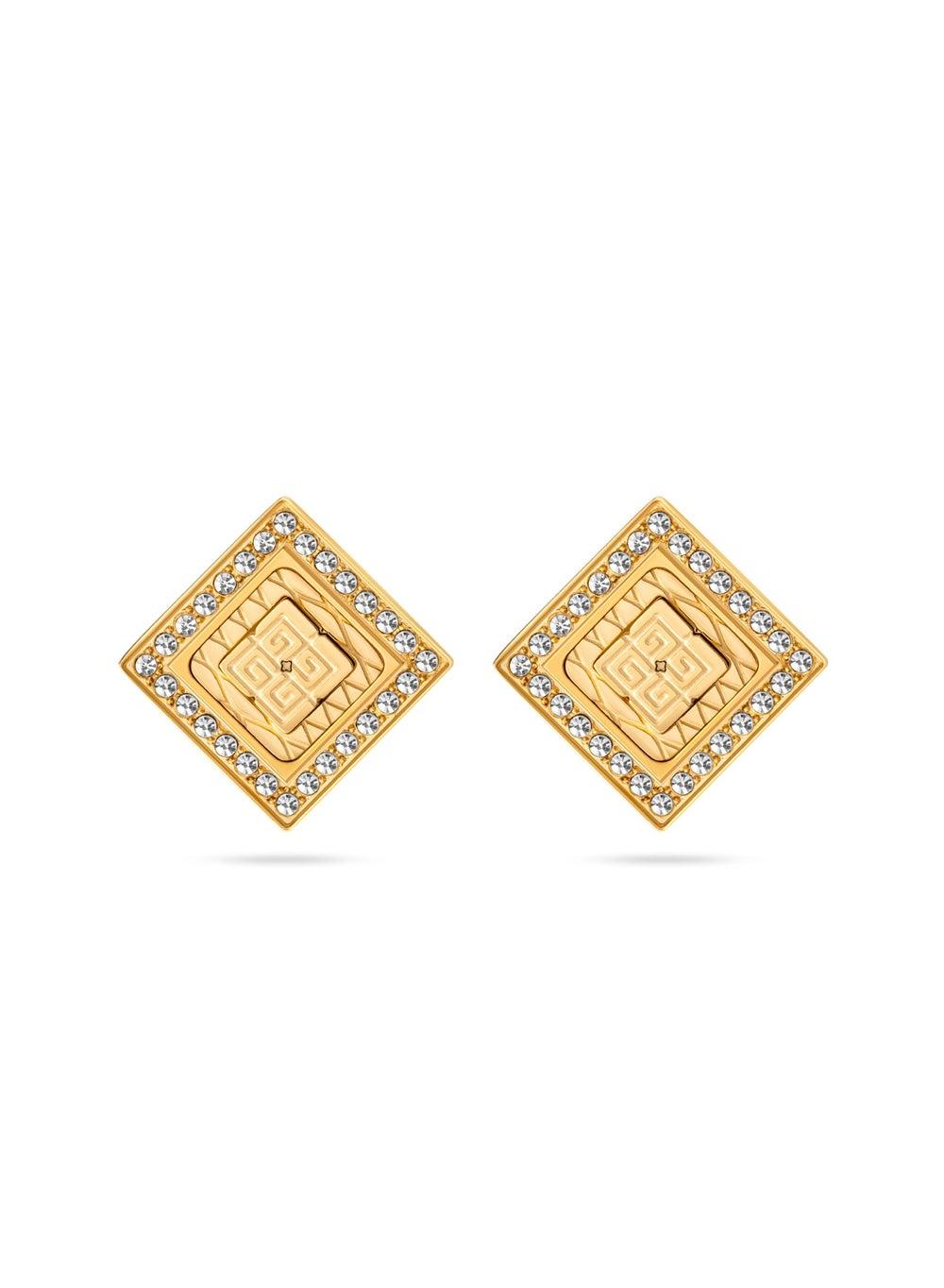 Guy Laroche Eva Gold Plated Crystal-Studded Earrings - Image 1