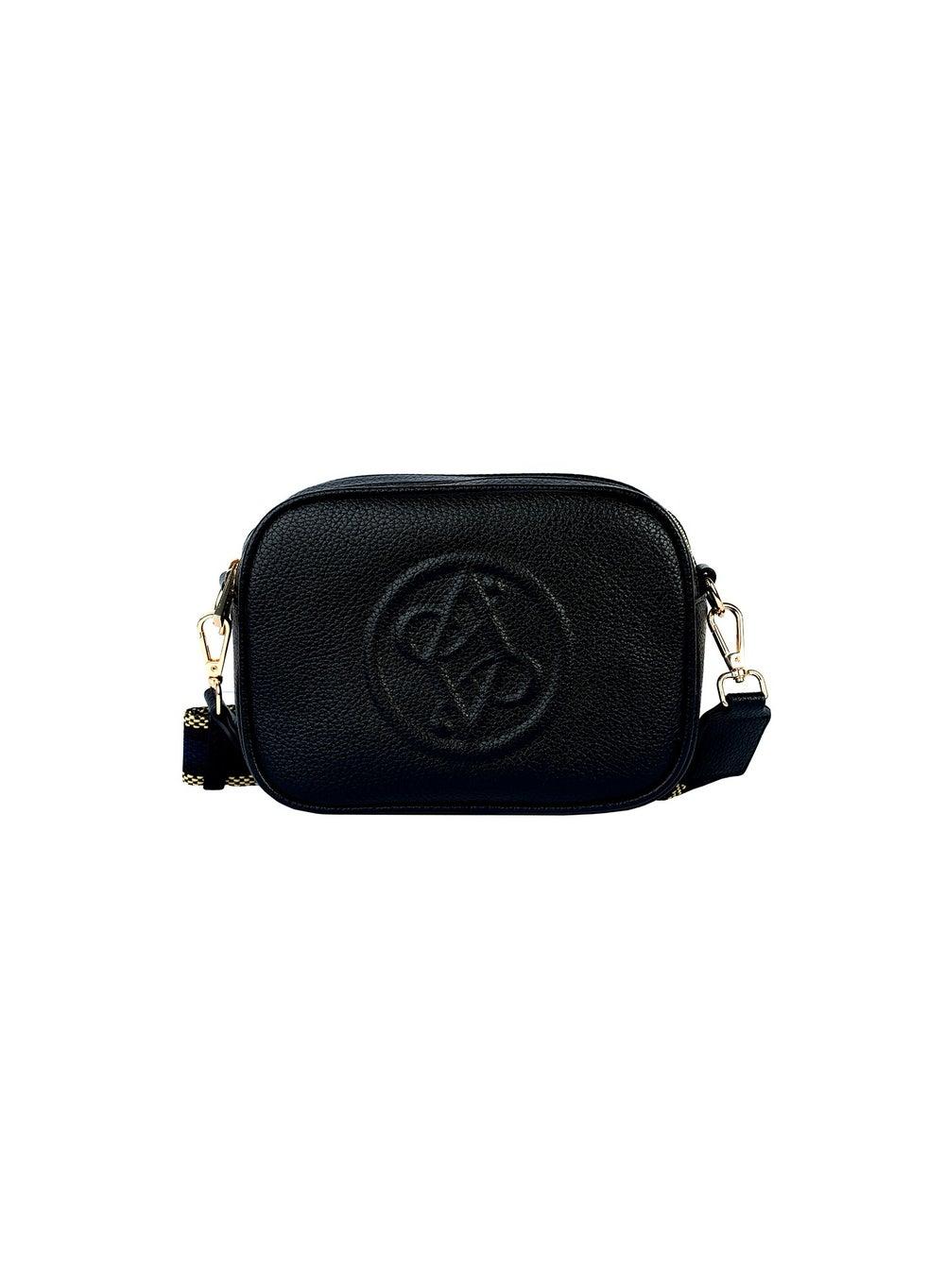 AMICA Rue Elegant Leather Crossbody with Monogram Detail - Image 1