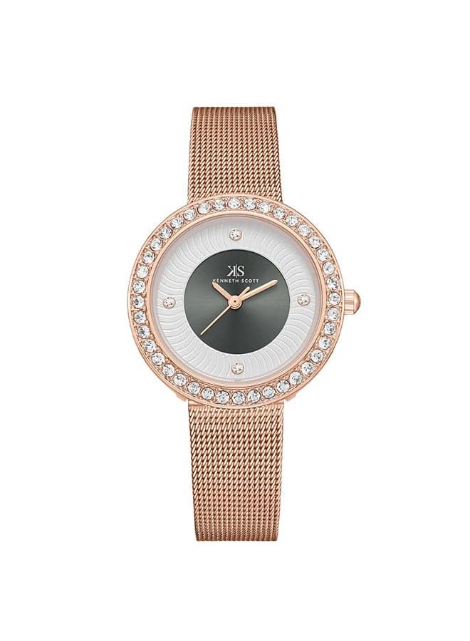 KENNETH SCOTT K23535-RMKX Elegant Rose Gold Women's Watch - 32mm - Image 1