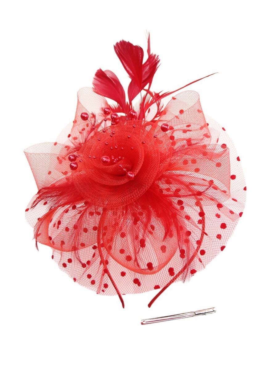Ddaniela Monalisa Red Fascinator - Elegance for Every Occasion - Image 1
