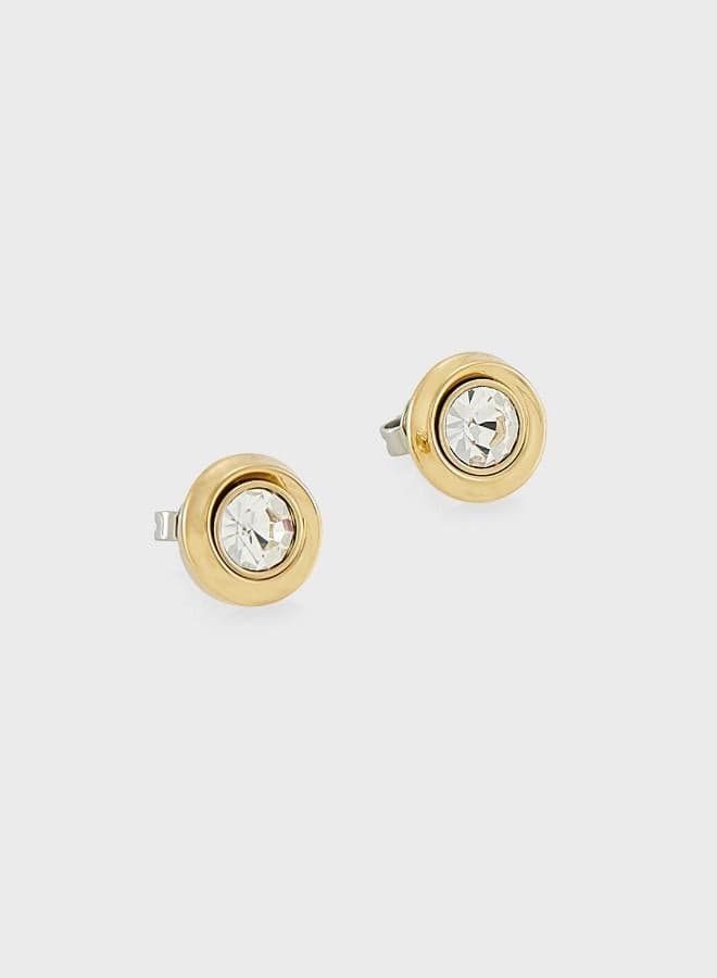 Calvin Klein Elegant Twisted Bezel Crystal Stud Earrings - Image 1