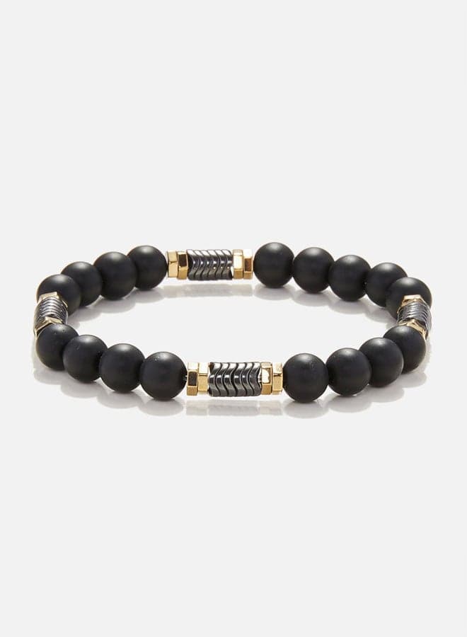 CHRYSOSTOMOS Onyx & Golden Hematite Men's Bracelet - Image 1