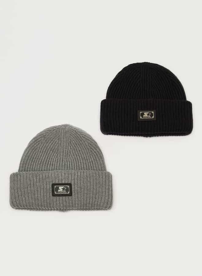 STARTER Men's Textured Beanie Cap Duo - Image 1