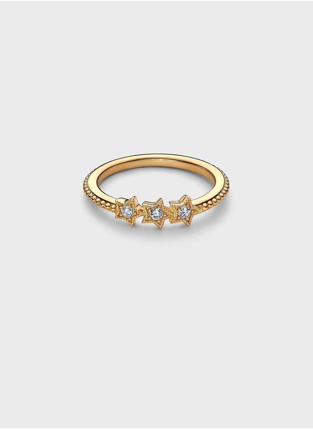 PANDORA Celestial Stars 14k Gold-Plated Women's Ring - Image 1