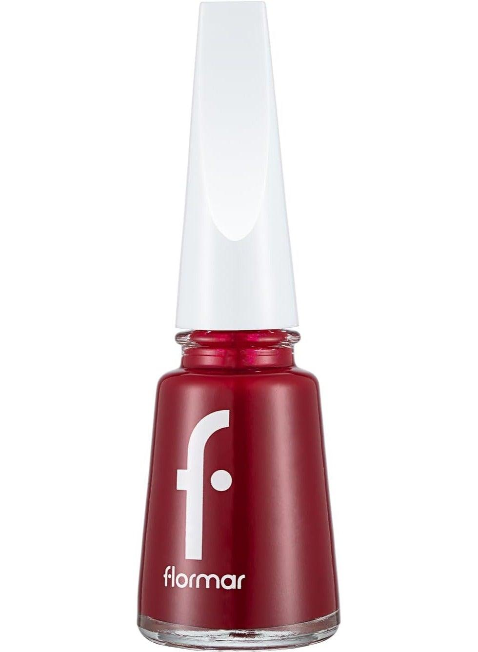 Flormar Luxe Nail Enamel in Rich Dark Red 406 - Image 1