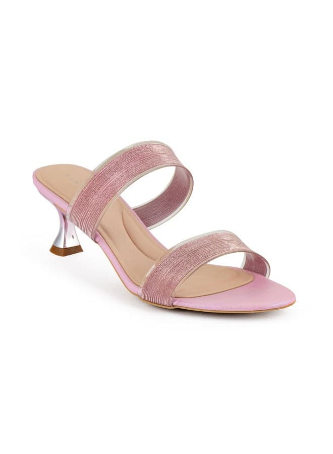 Vi20400784 Elegant Pink Mid-Heel Strappy Sandals - Image 1