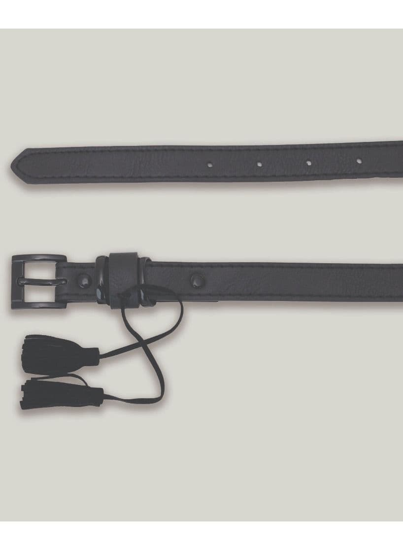 AMICA Boho Tassel Accent Belt in Elegant Black - Image 1