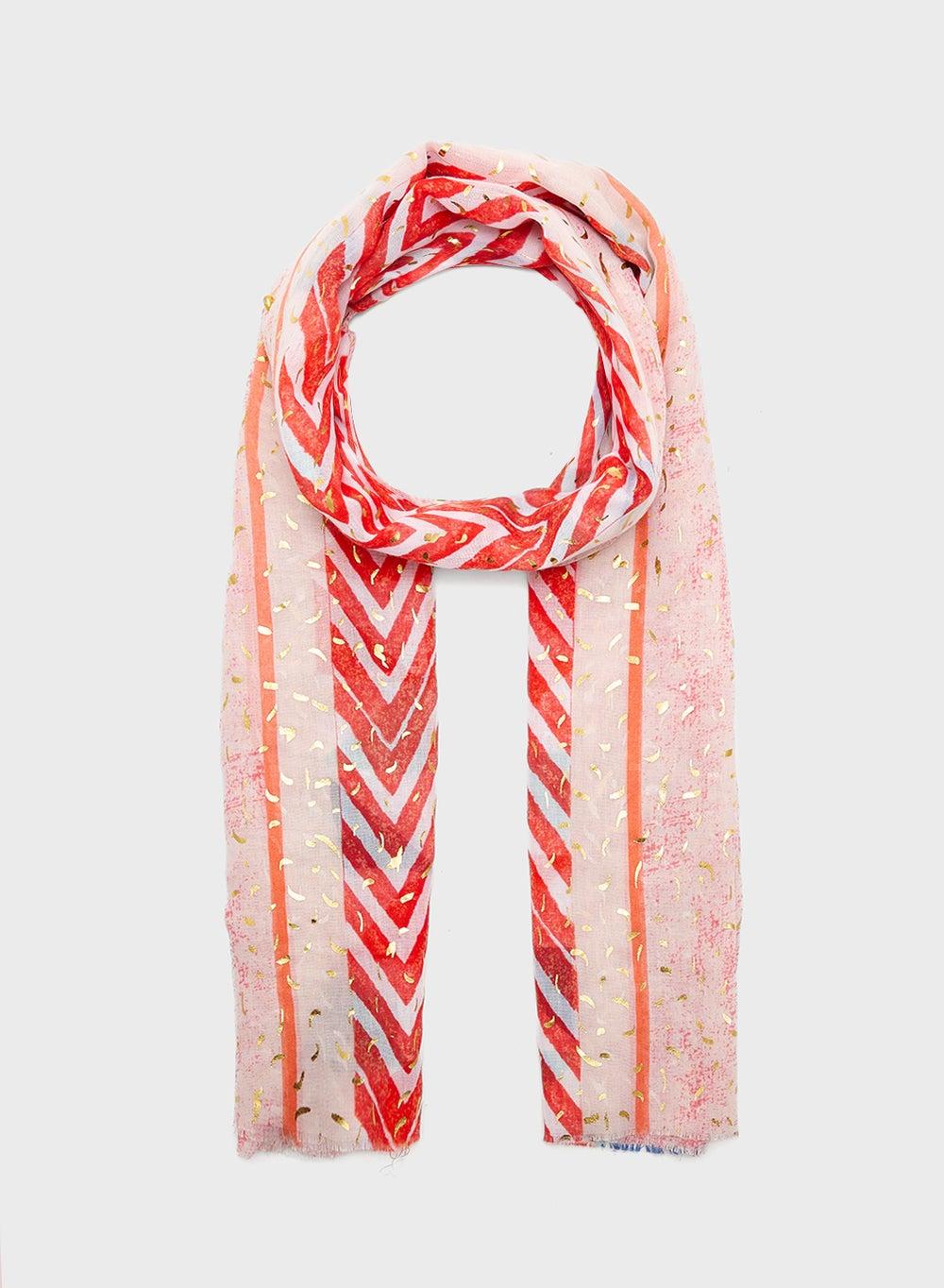 ELLA Aztec Metallic Confetti Elegant Long Scarf - Image 1