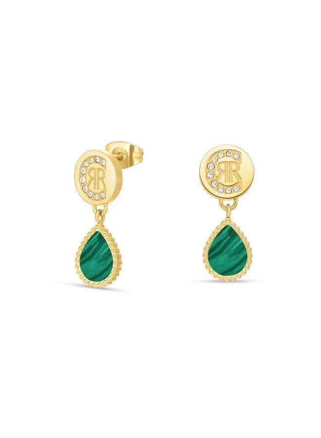 CERRUTI 1881 Eletra Malachite & Crystal Earrings for Women - Image 1