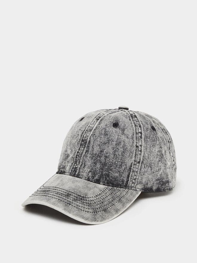 Styli Chic Acid Wash Denim Cap – Elegant Urban Wear - Image 1