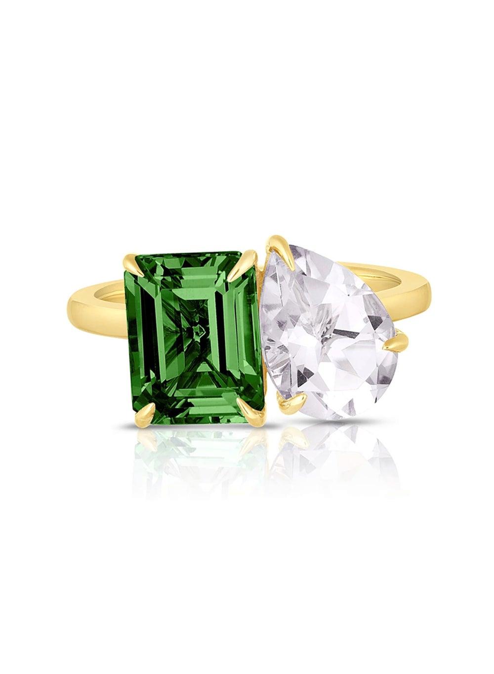 Liu Jo Dereh Geen Gold Elegance Ring - LJ2554 for Women - Image 1
