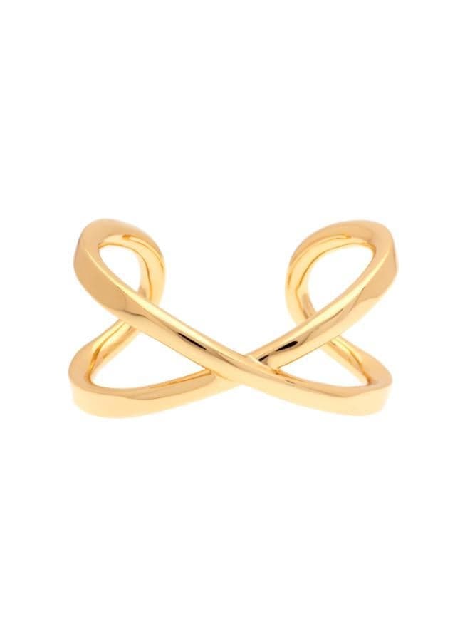 Karen Millen Gold-Tone Criss-Cross Cuff - Elegance Redefined - Image 1