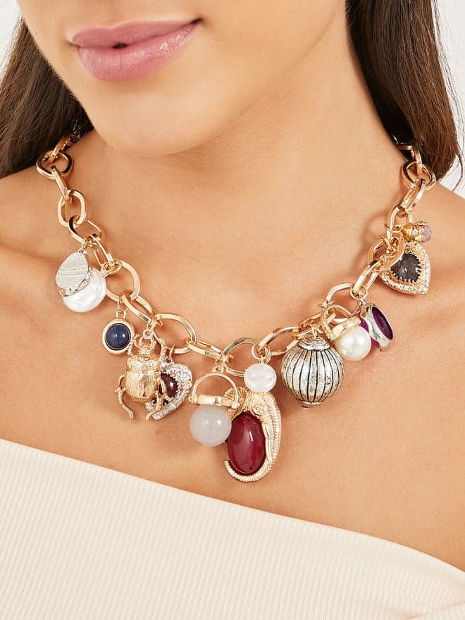 Styli Elegant Multi Charm Link Chain Necklace - Image 1