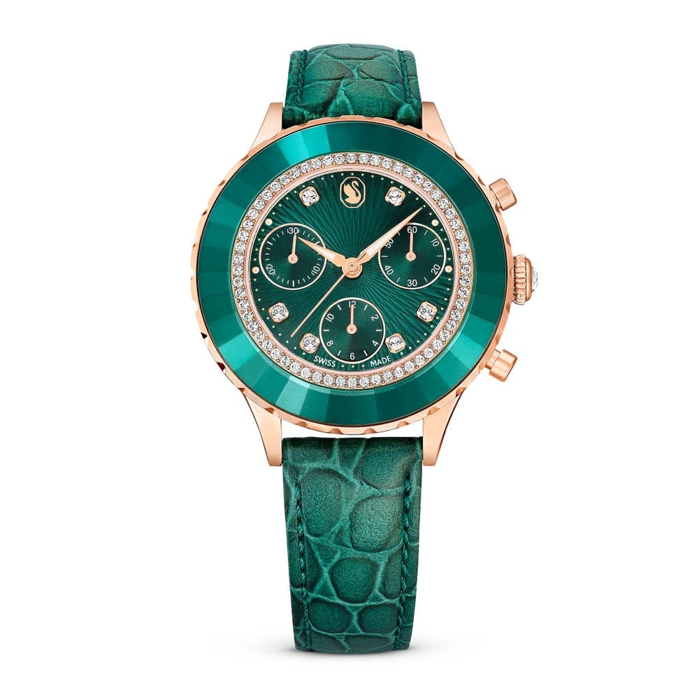 SWAROVSKI Octea Crystal Analog Women's Watch - Elegance in Green - Image 1