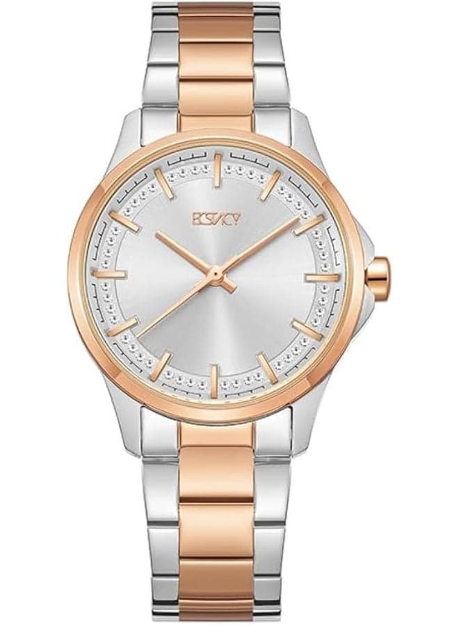 ECSTACY E23516-KBKS Elegant Two-Tone Women's Watch - 34mm - Image 1