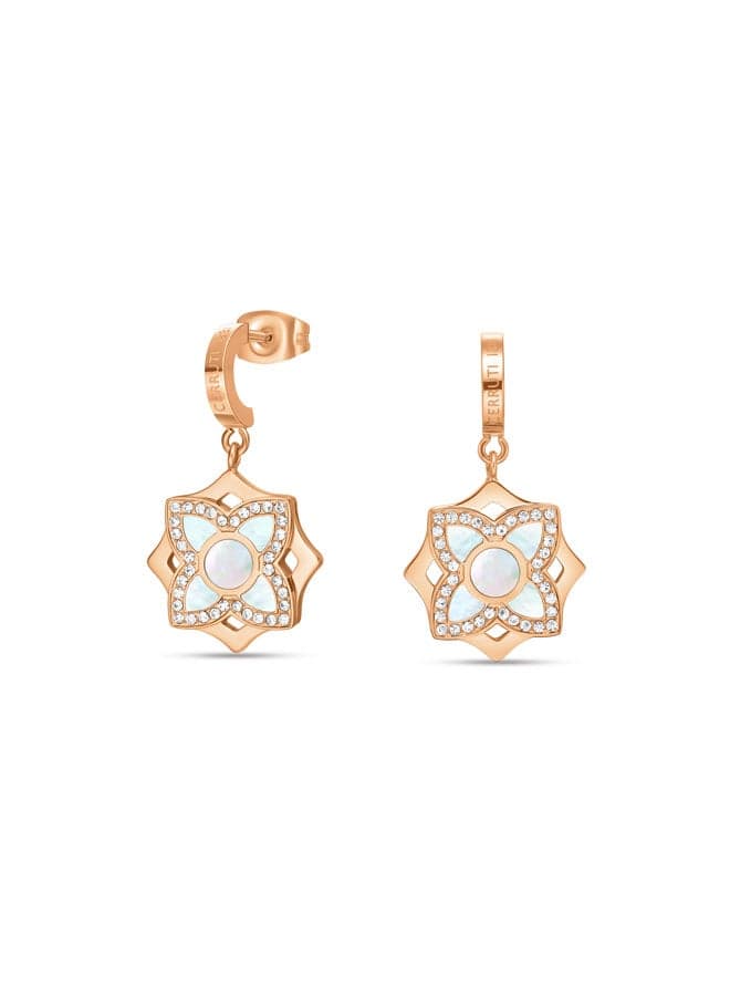 CERRUTI 1881 Ottavia Floral Drop Earrings in Rose Gold - Image 1